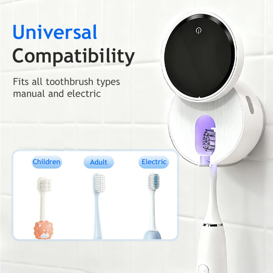 💎Stérilisateur de brosses à dents UV mural - Rechargeable avec écran LED intelligent