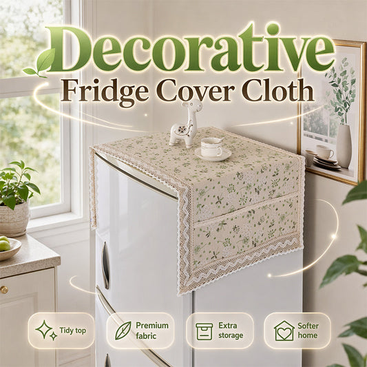 ✨Housse anti-poussière pour réfrigérateur en coton et lin avec poches