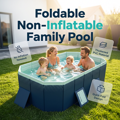 ❤️ Piscine épaisse non gonflable – profitez d'activités aquatiques amusantes et rafraîchissez-vous à la maison en été.