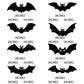 Lot d'autocollants décoratifs 3D « chauves-souris » pour Halloween