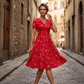 🌸 Robe fleurie à col en V avec nœud à la taille : élégante et décontractée, idéale pour toutes les occasions