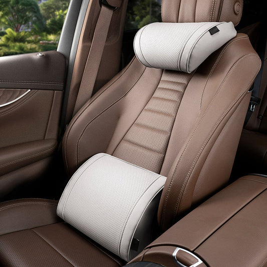 Ensemble appui-tête et coussin lombaire ergonomiques pour siège auto