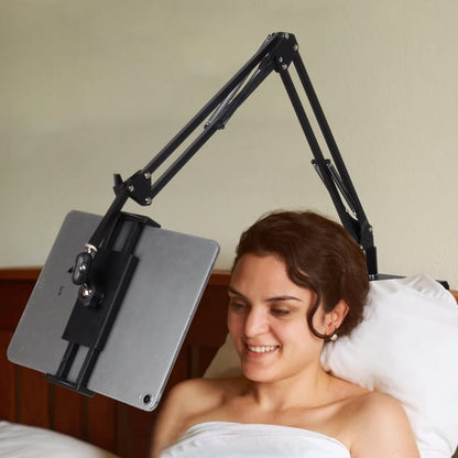 📱🔄 Support escamotable pour téléphone et tablette – 4 articulations, rotation 360°, alliage robuste, le bras articulé qui se plie à toutes vos envies au lit, sur le canapé ou au bureau 🛋️🔧
