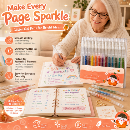 Coffret de stylos gel pailletés rétractables pour le journal intime et le dessi