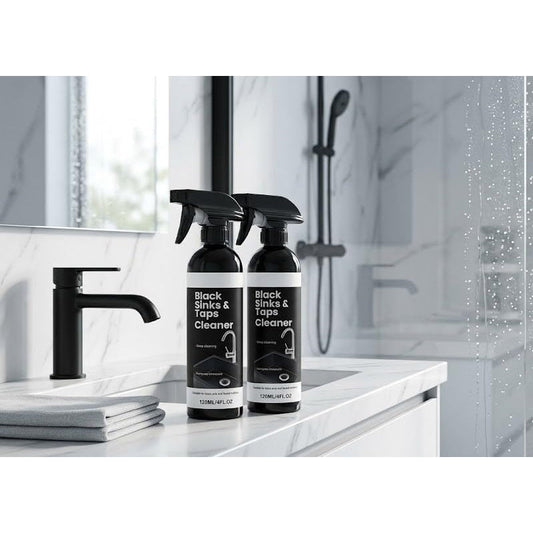 🚿Spray nettoyant anticalcaire pour éviers et robinets noirs, spray détachant les taches d'eau tenaces, nettoyant sans frottement pour robinets, éviers et surfaces de douche