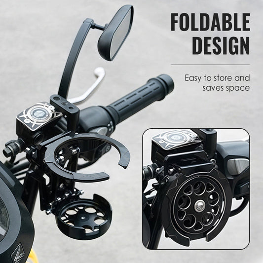 Porte-bouteille pour vélo, porte-bidon rotatif et support pour gobelet pliable ; conception réglable et pliable, rotation à 360 degrés ; convient aux adultes, trottinettes, poussettes, vélos, randonnées, voyages et activités de plein air.