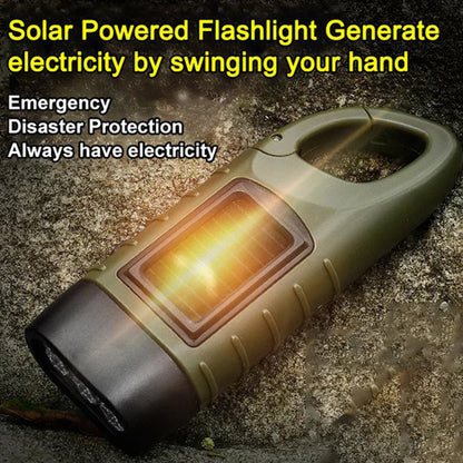 🔦 Lampe de poche solaire à manivelle | Solution d'appoint pour les activités de plein air