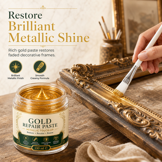 Redonnez instantanément un éclat doré à vos objets ! Pâte de réparation et de retouche « Metallic Gold »