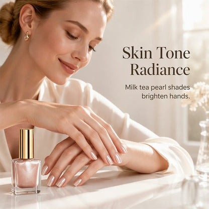 🔥 50% DE RÉDUCTION ! ✨Vernis à ongles Moonlight Pearl, couleur thé au lait scintillante, séchage à l'air, longue tenue