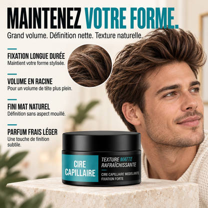 Argile coiffante pour homme, légère et à tenue forte