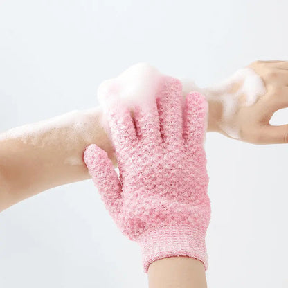 Gants de bain exfoliants à cinq doigts