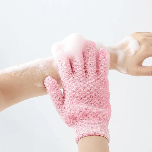 Gants de bain exfoliants à cinq doigts