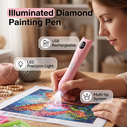 Stylo LED rechargeable pour Diamond Painting avec câble USB pour loisirs créatifs