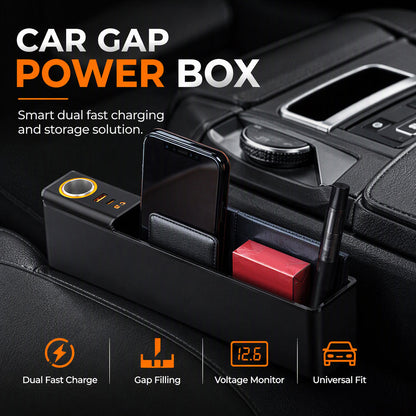 Organisateur multifonction pour interstice de siège auto, doté de ports de charge USB