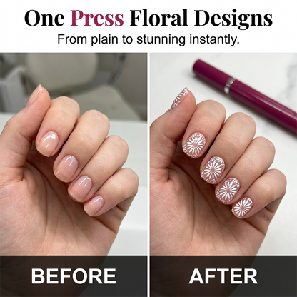 🌸 Kit d'outils de stamping en métal pour nail art