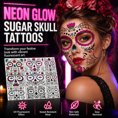 Tatouages temporaires d'Halloween « grande bouche effrayante » – Autocollants pour le visage, résistants à l'eau, parfaits pour le maquillage de cosplay ou les fêtes.