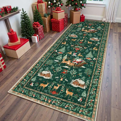 ✨Vente flash🎅-50 %🎄Tapis long de Noël avec cerf et père Noël