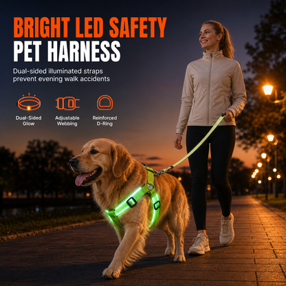 🥳VENTE FLASH 2026🥳💞Plus de 50 000 unités vendues !🍃🐾 50 % de réduction ! Harnais pour chien LED – Lumineux, clignotant et ajustable ✨