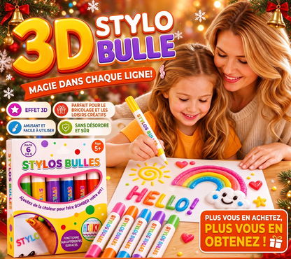 🎨 Stylos Magiques 3D Popcorn — Effet Gonflant à la Chaleur, Encre Sûre & Loisirs Créatifs ✨