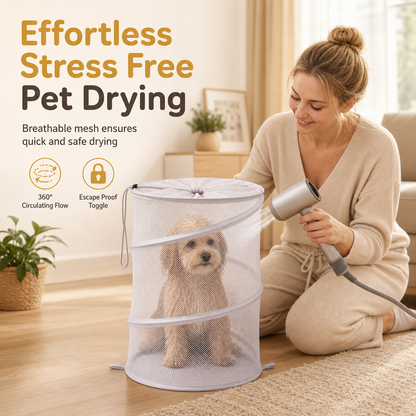 Sac de séchage pliable pour animaux, résistant aux griffures, conçu pour le séchage après le bain (idéal pour les chats)