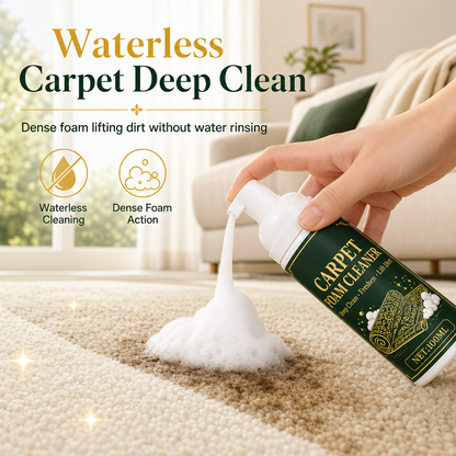 Mousse nettoyante pour tapis : élimine les taches et les traces d’huile, sans rinçage