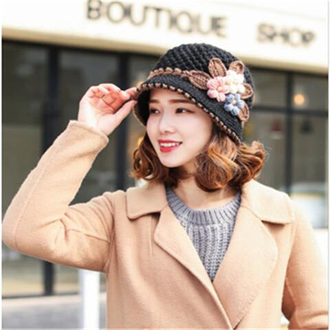 🌲EARLY CHRISTMAS SALE - 50% OFF) 🎁Women's Flowers Knitted Hat