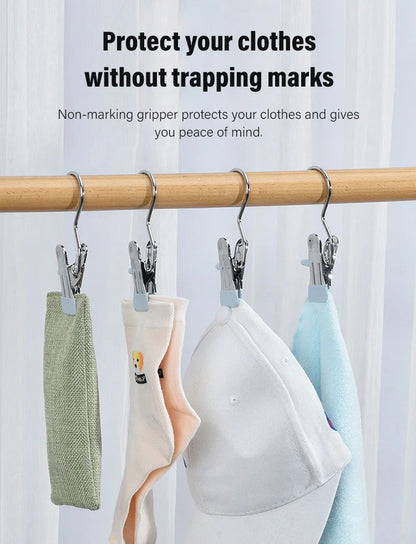 Anti-rust Clip Space-saving clothespin Hatpants Storage Hanging Travel Hook/Stainless steel hanging hooks/clips