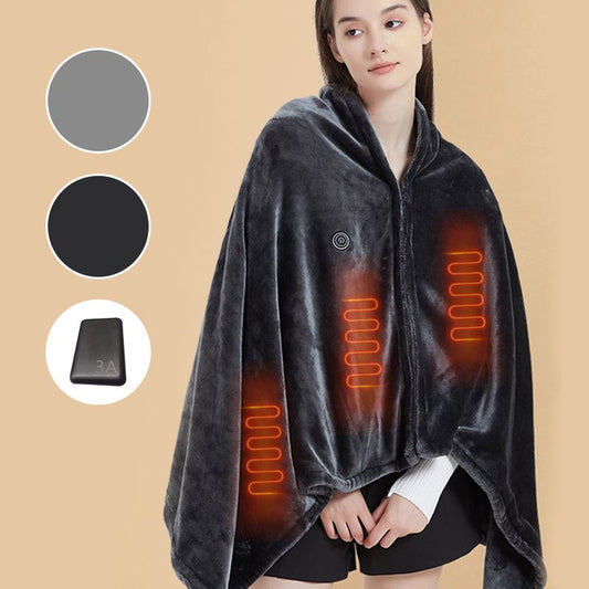 🔥🔥🔥Great Gift! USB Heated Flannel Blanket Shawl