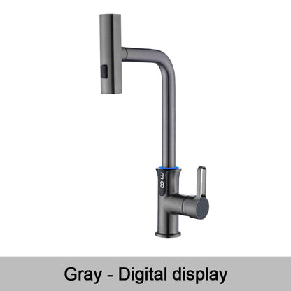🔥🔥🔥Multifunctional Pull Out Kitchen Sink Faucet with Digital Temperature Display
