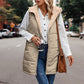 Great Gift! Women's Fall Reversible Vest Sleeveless Faux Fleece Jacket