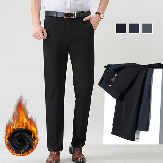 Great Gift for Him! Men’s Fashionable Stretch Plush-lined Suit Pants