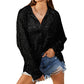 Fashionable Sequin Long Sleeve Turn-down Collar Casual Shirt