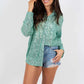 Fashionable Sequin Long Sleeve Turn-down Collar Casual Shirt