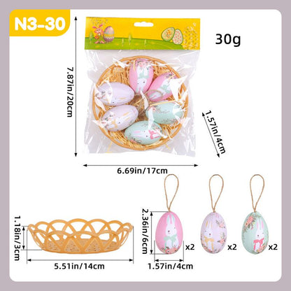 6pcs Easter Hanging Egg with Basket